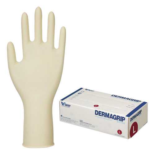 Перчатки латексные смотровые Dermagrip Extra D1403-04, 25 пар (50 шт.) L в Самсон-Фарма