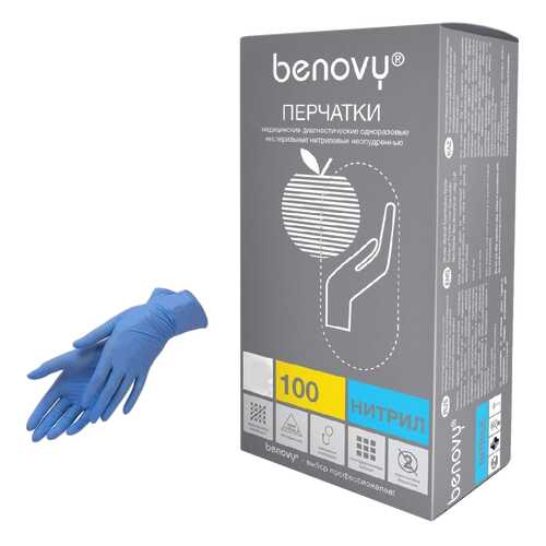 Перчатки нитриловые benovy nitrile chlorinated р.s, 6г, голубые, 100 пар в Самсон-Фарма