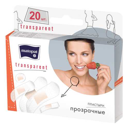 Пластырь, 5 размеров, 20 шт. Matopat Transparent в Самсон-Фарма