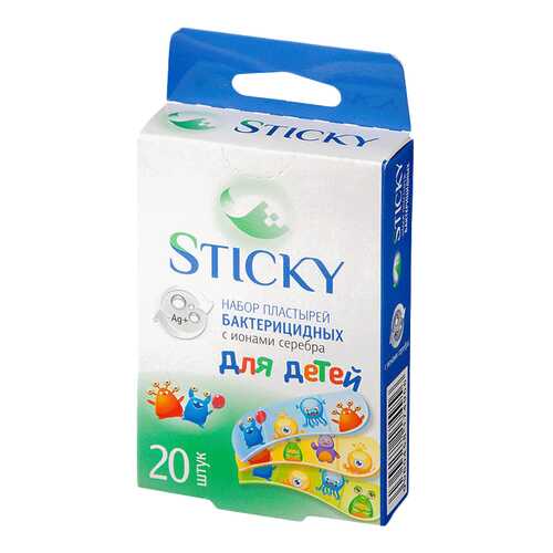 Пластырь бактерицидный Sticky с ионами серебра набор для детей 20 шт. в Самсон-Фарма