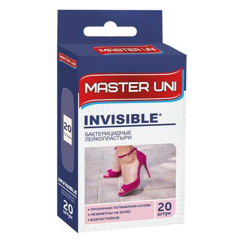Пластырь Master Uni Invisible бактерицидный на прозрачной полимерной основе 20 шт. в Самсон-Фарма