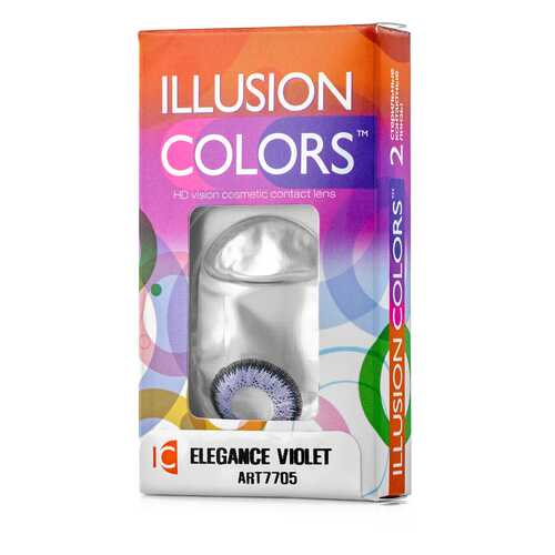Контактные линзы ILLUSION colors Elegance 2 линзы -2.0D violet фиолетовый в Самсон-Фарма