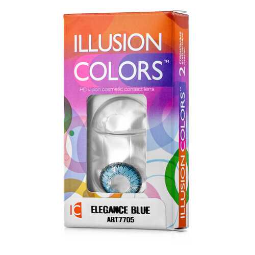 Контактные линзы ILLUSION colors Elegance 2 линзы 0.0D blue синий в Самсон-Фарма
