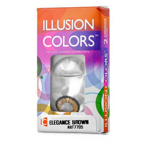 Контактные линзы ILLUSION colors Elegance 2 линзы 0.0D brown карий в Самсон-Фарма