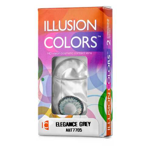 Контактные линзы ILLUSION colors Elegance 2 линзы 0.0D grey серый в Самсон-Фарма