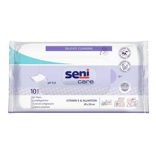 Салфетки влажные SENI CARE с витамином E 10 шт в Самсон-Фарма