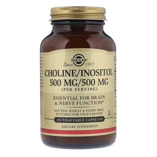 Холин, инозитол Solgar Choline / Inositol 100 капс. без вкуса в Самсон-Фарма